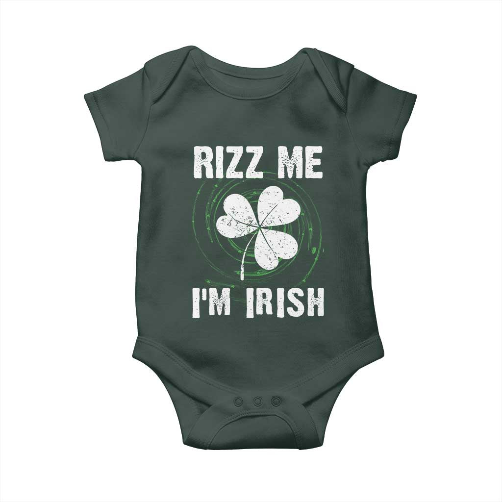 Funny St. Patrick's Day Baby Onesie Rizz Me I'm Irish TS09 Print Your Wear