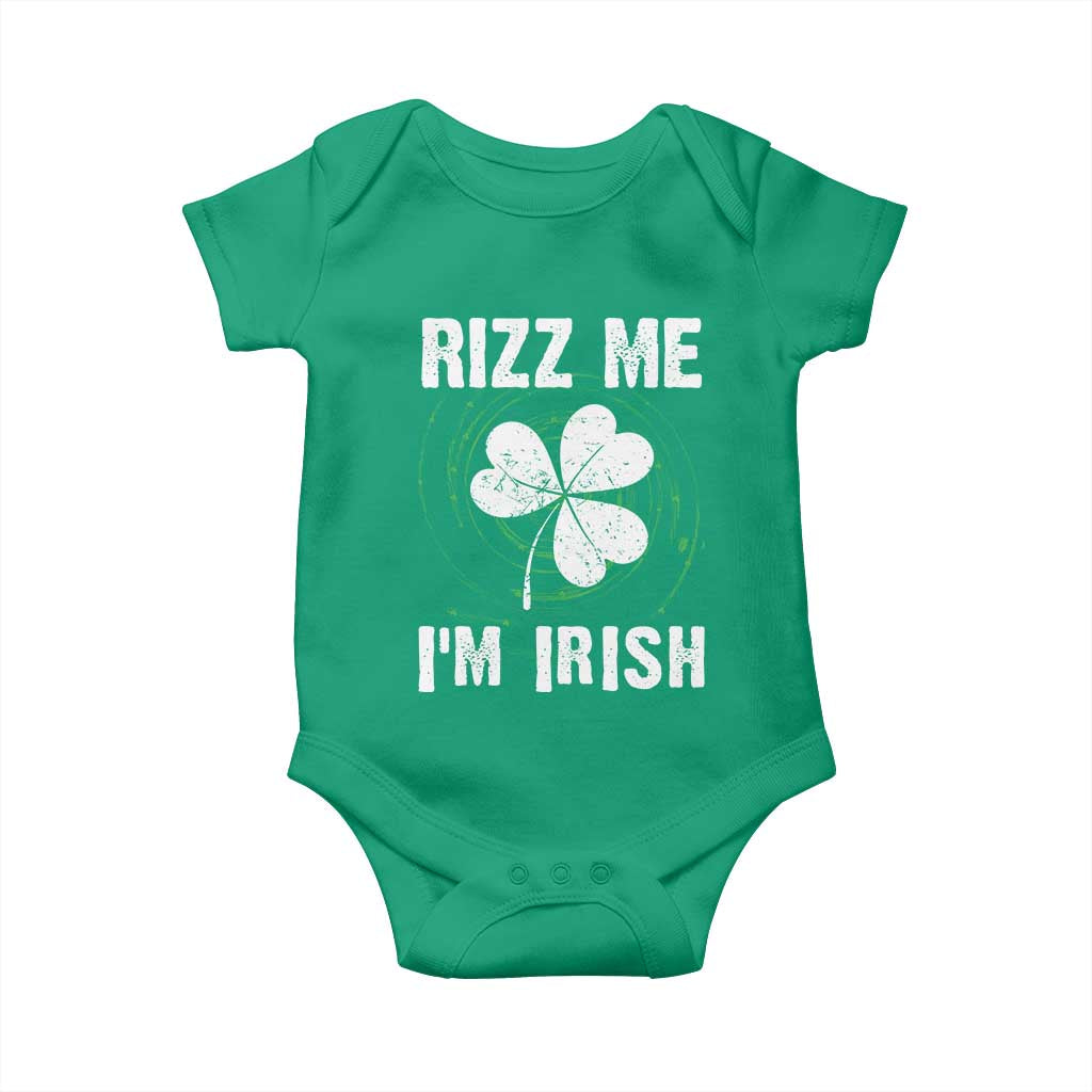 Funny St. Patrick's Day Baby Onesie Rizz Me I'm Irish TS09 Irish Green Print Your Wear