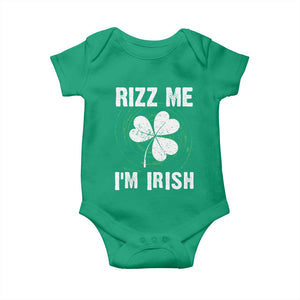 Funny St. Patrick's Day Baby Onesie Rizz Me I'm Irish TS09 Irish Green Print Your Wear