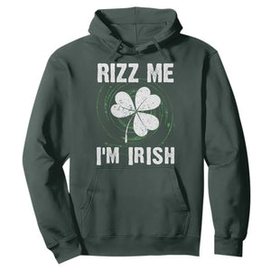 Funny St. Patrick's Day Hoodie Rizz Me I'm Irish TS09 Dark Forest Green Print Your Wear