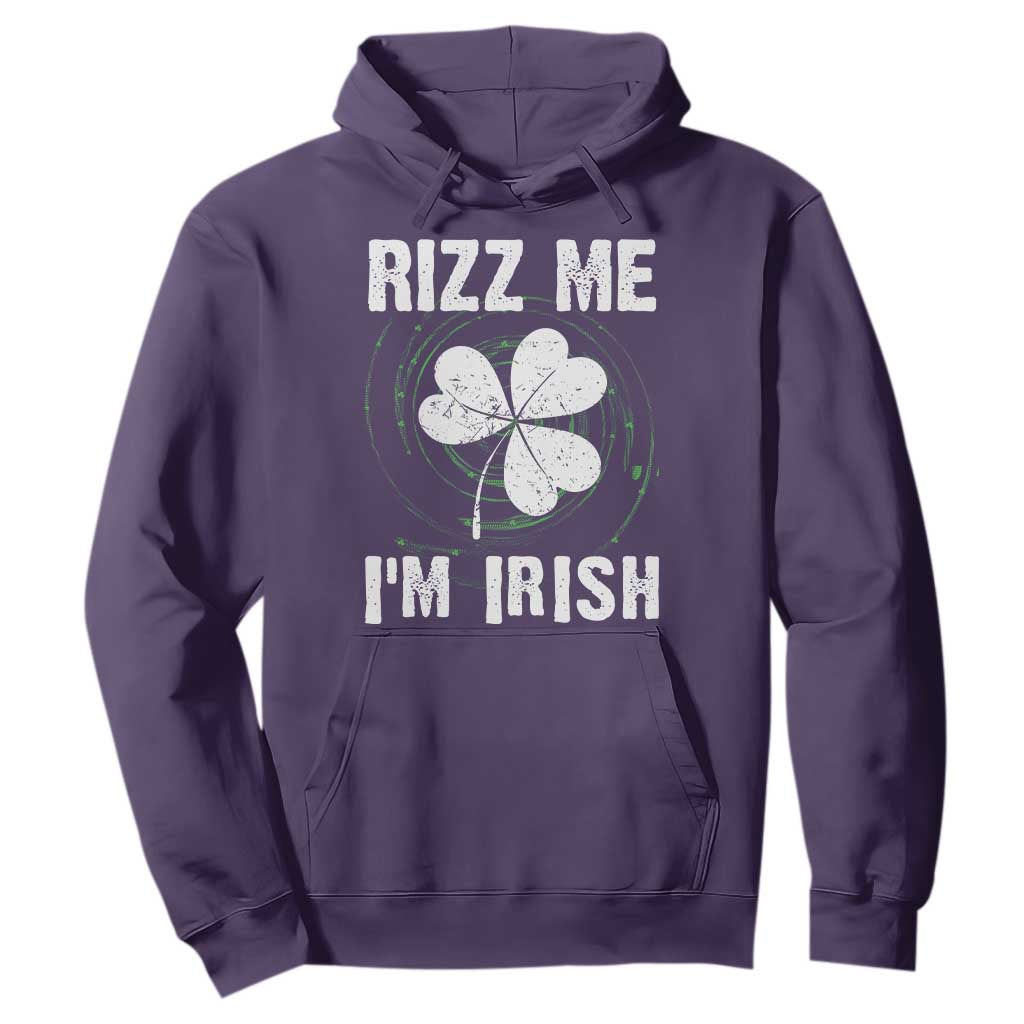 Funny St. Patrick's Day Hoodie Rizz Me I'm Irish TS09 Purple Print Your Wear