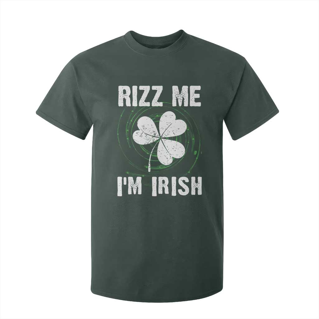 Funny St. Patrick's Day T Shirt For Kid Rizz Me I'm Irish TS09 Dark Forest Green Print Your Wear
