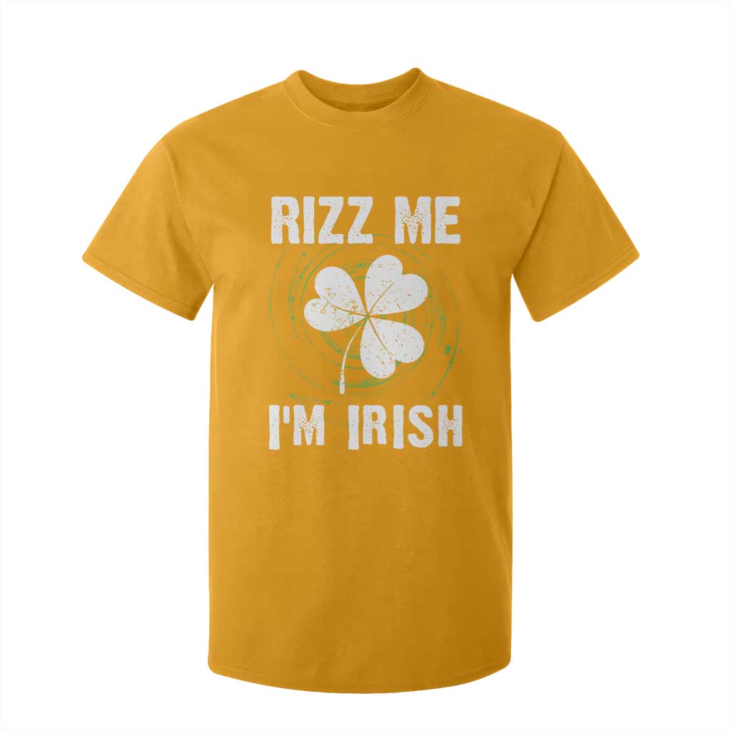 Funny St. Patrick's Day T Shirt For Kid Rizz Me I'm Irish TS09 Gold Print Your Wear
