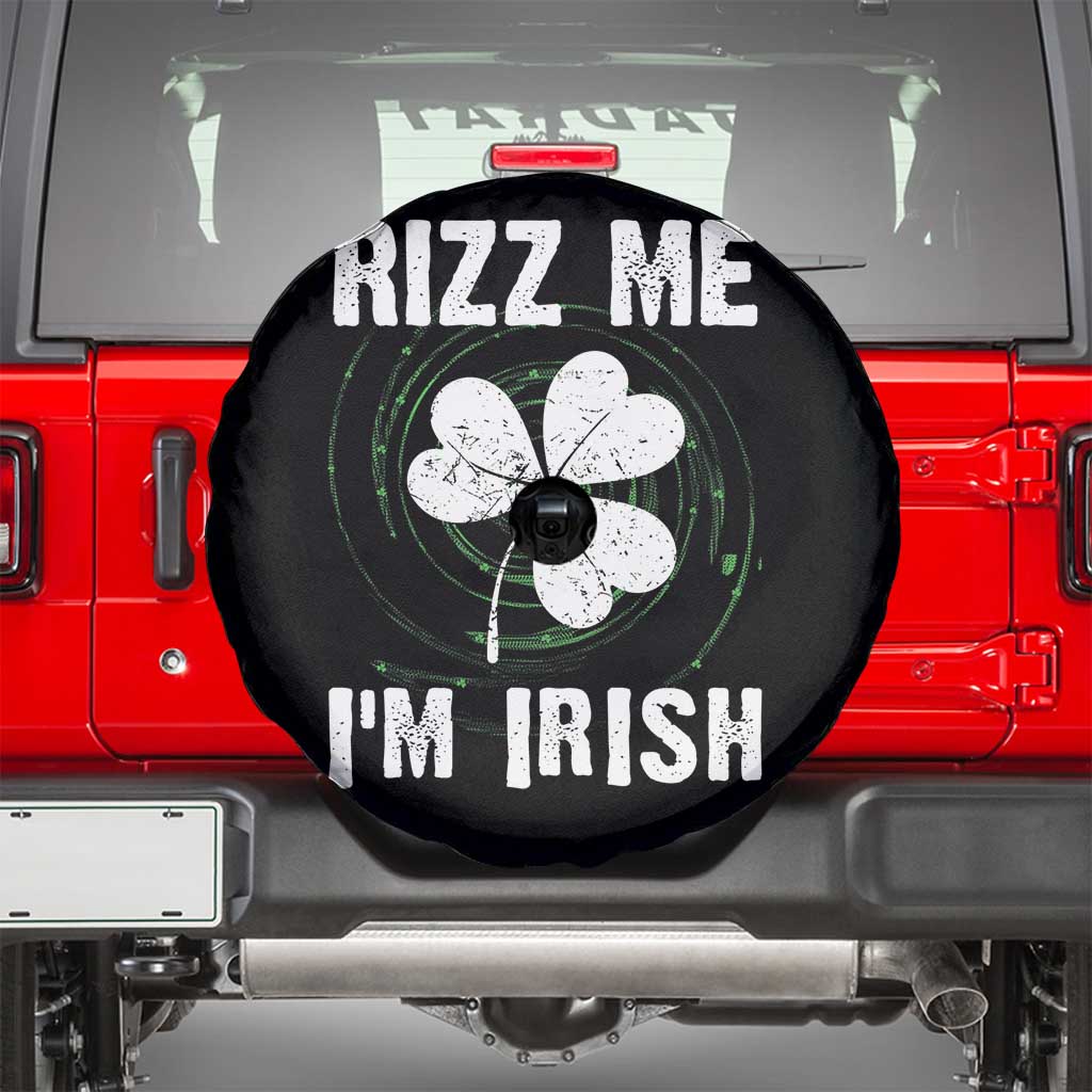 Funny St. Patrick's Day Spare Tire Cover Rizz Me I'm Irish TS09 Black Print Your Wear