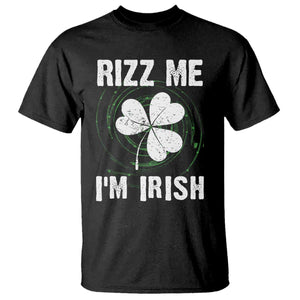 Funny St. Patrick's Day T Shirt Rizz Me I'm Irish TS09 Black Print Your Wear