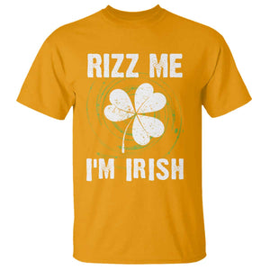 Funny St. Patrick's Day T Shirt Rizz Me I'm Irish TS09 Gold Print Your Wear