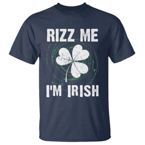 Funny St. Patrick's Day T Shirt Rizz Me I'm Irish TS09 Navy Print Your Wear