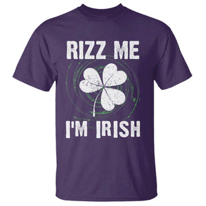 Funny St. Patrick's Day T Shirt Rizz Me I'm Irish TS09 Purple Print Your Wear