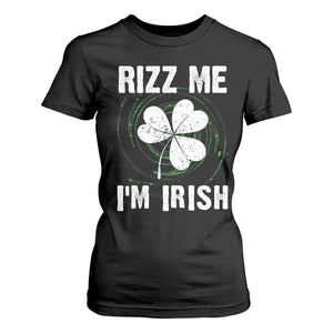 Funny St. Patrick's Day T Shirt For Women Rizz Me I'm Irish TS09 Black Print Your Wear