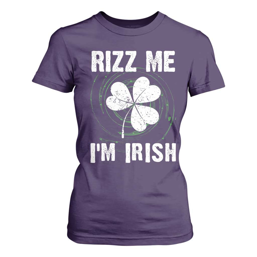 Funny St. Patrick's Day T Shirt For Women Rizz Me I'm Irish TS09 Purple Print Your Wear