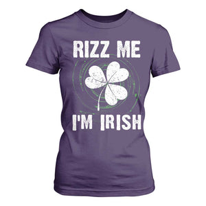 Funny St. Patrick's Day T Shirt For Women Rizz Me I'm Irish TS09 Purple Print Your Wear