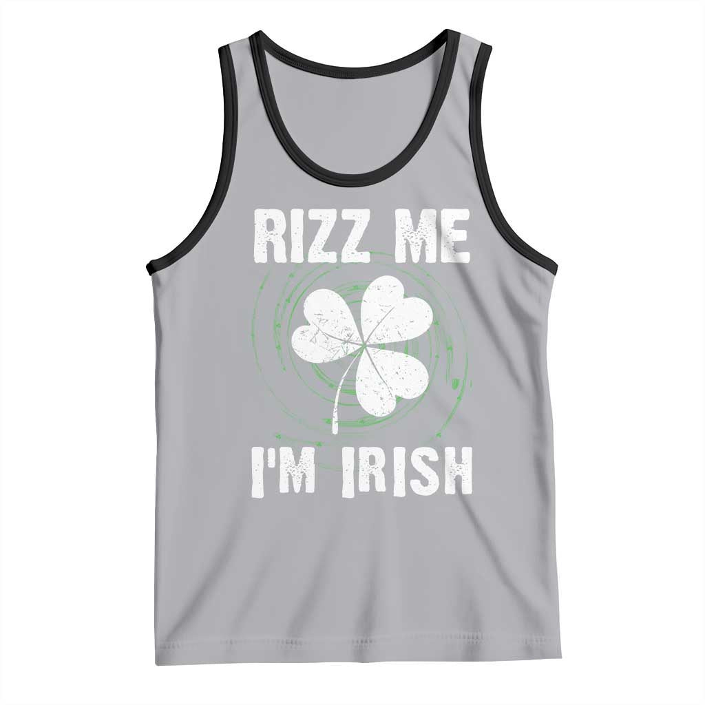 Funny St. Patrick's Day Tank Top Rizz Me I'm Irish TS09 Athletic Heather Black Print Your Wear