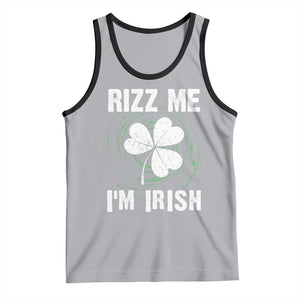 Funny St. Patrick's Day Tank Top Rizz Me I'm Irish TS09 Athletic Heather Black Print Your Wear