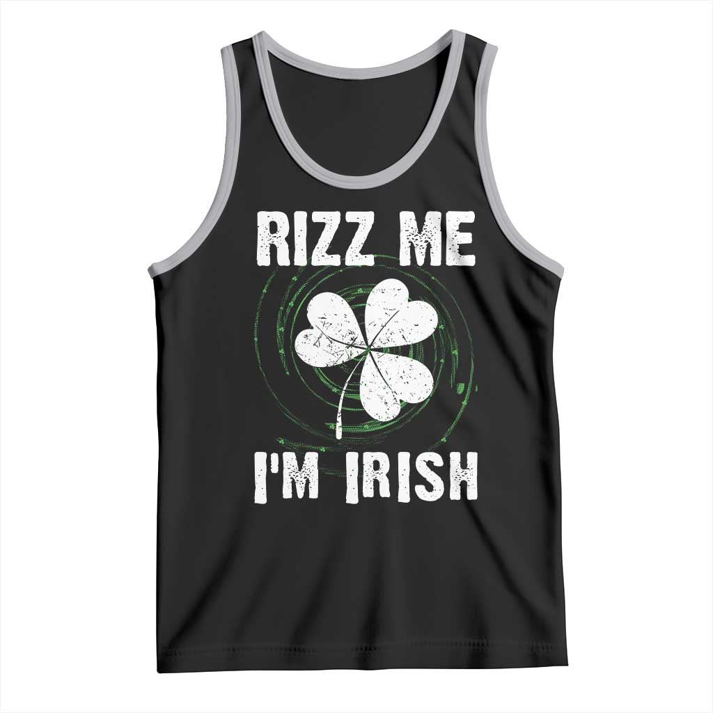 Funny St. Patrick's Day Tank Top Rizz Me I'm Irish TS09 Black Athletic Heather Print Your Wear