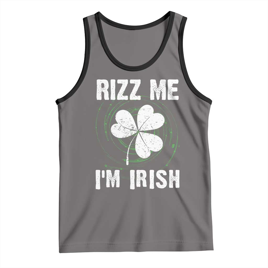 Funny St. Patrick's Day Tank Top Rizz Me I'm Irish TS09 Deep Heather Black Print Your Wear