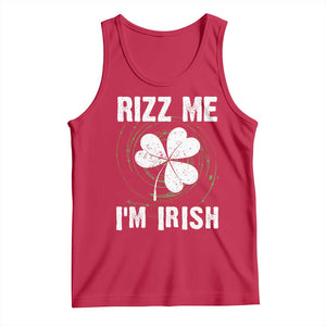 Funny St. Patrick's Day Tank Top Rizz Me I'm Irish TS09 Red Print Your Wear