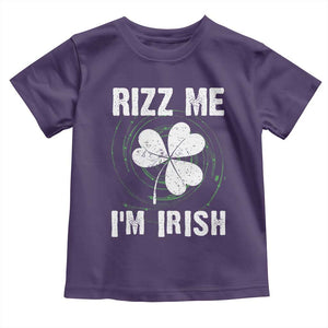 Funny St. Patrick's Day Toddler T Shirt Rizz Me I'm Irish TS09 Purple Print Your Wear