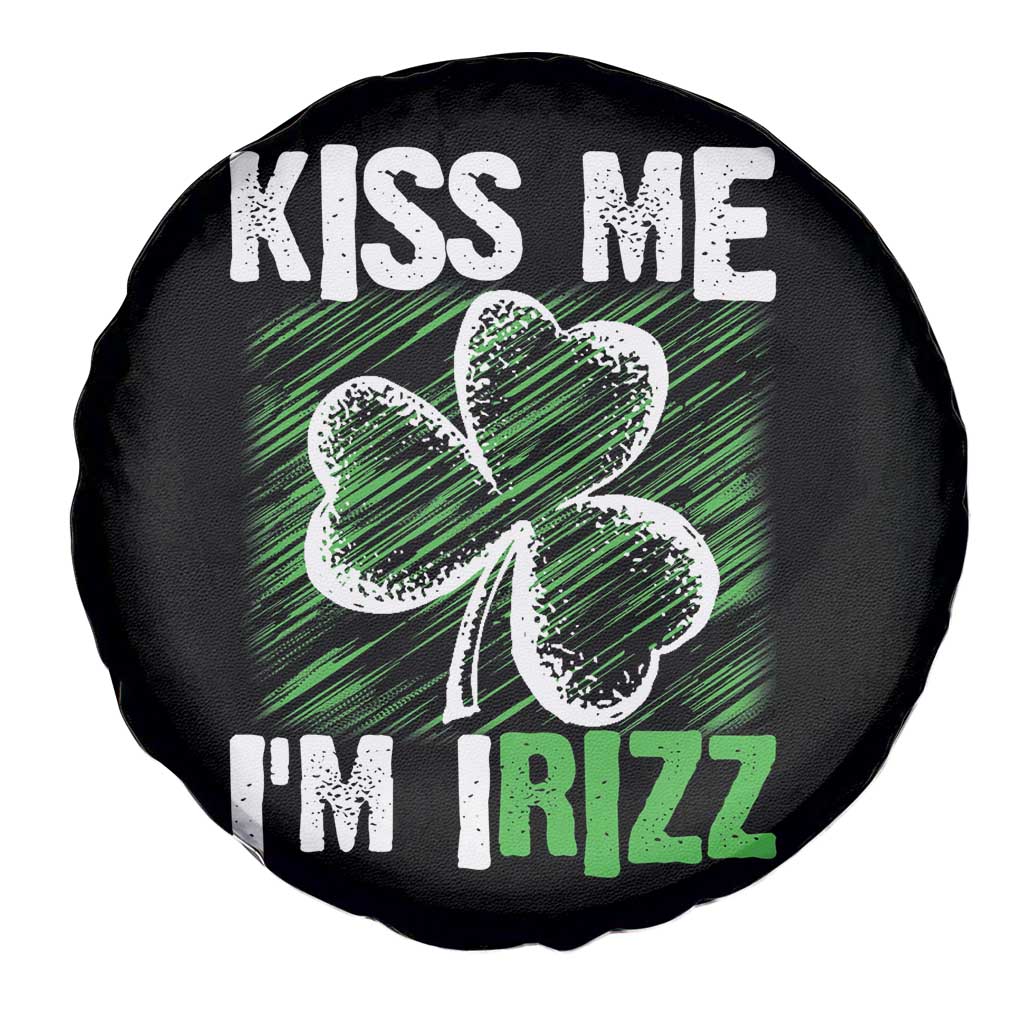 Funny St. Patrick's Day Spare Tire Cover Kiss Me I'm iRizz Shamrock TS09 Print Your Wear