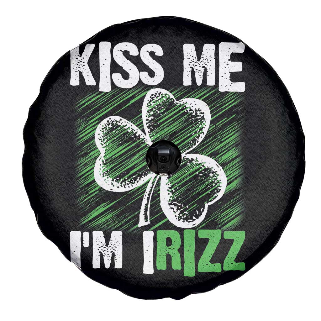 Funny St. Patrick's Day Spare Tire Cover Kiss Me I'm iRizz Shamrock TS09 Print Your Wear