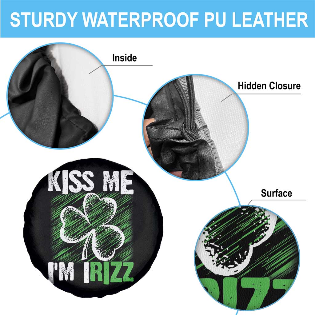 Funny St. Patrick's Day Spare Tire Cover Kiss Me I'm iRizz Shamrock TS09 Print Your Wear