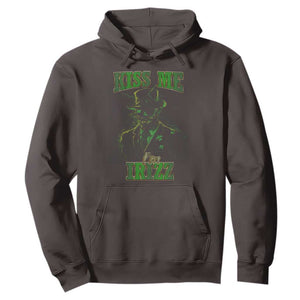 Funny St. Patrick's Day Hoodie Kiss Me I'm iRizz Cool Leprechaun TS09 Dark Chocolate Print Your Wear