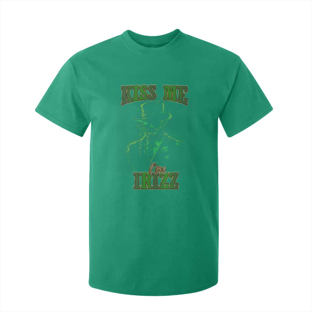 Funny St. Patrick's Day T Shirt For Kid Kiss Me I'm iRizz Cool Leprechaun TS09 Irish Green Print Your Wear