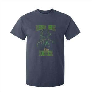 Funny St. Patrick's Day T Shirt For Kid Kiss Me I'm iRizz Cool Leprechaun TS09 Navy Print Your Wear