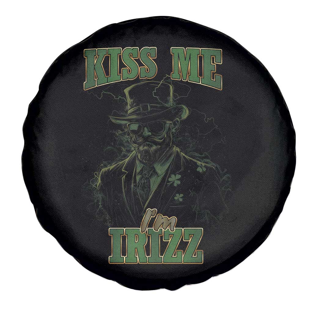 Funny St. Patrick's Day Spare Tire Cover Kiss Me I'm iRizz Cool Leprechaun TS09 Print Your Wear