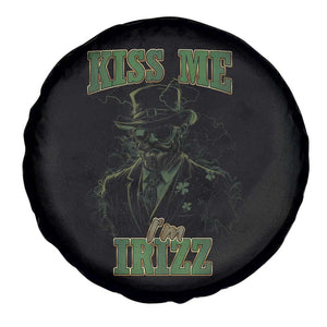 Funny St. Patrick's Day Spare Tire Cover Kiss Me I'm iRizz Cool Leprechaun TS09 Print Your Wear