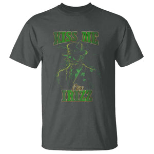 Funny St. Patrick's Day T Shirt Kiss Me I'm iRizz Cool Leprechaun TS09 Dark Heather Print Your Wear