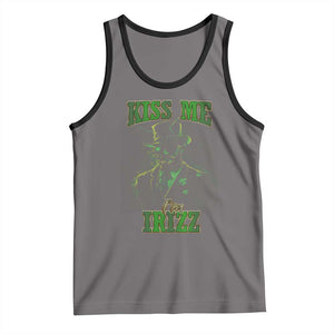 Funny St. Patrick's Day Tank Top Kiss Me I'm iRizz Cool Leprechaun TS09 Deep Heather Black Print Your Wear