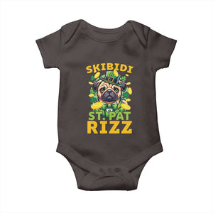Funny St. Patrick's Day Baby Onesie Skibidi St. Patrizz Cute Dog Leprechaun TS09 Dark Chocolate Print Your Wear