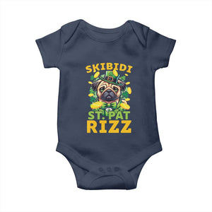 Funny St. Patrick's Day Baby Onesie Skibidi St. Patrizz Cute Dog Leprechaun TS09 Navy Print Your Wear