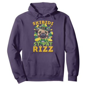 Funny St. Patrick's Day Hoodie Skibidi St. Patrizz Cute Dog Leprechaun TS09 Purple Print Your Wear
