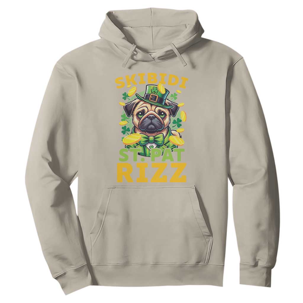 Funny St. Patrick's Day Hoodie Skibidi St. Patrizz Cute Dog Leprechaun TS09 Sand Print Your Wear