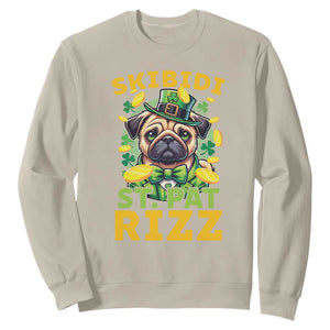 Funny St. Patrick's Day Sweatshirt Skibidi St. Patrizz Cute Dog Leprechaun TS09 Sand Print Your Wear