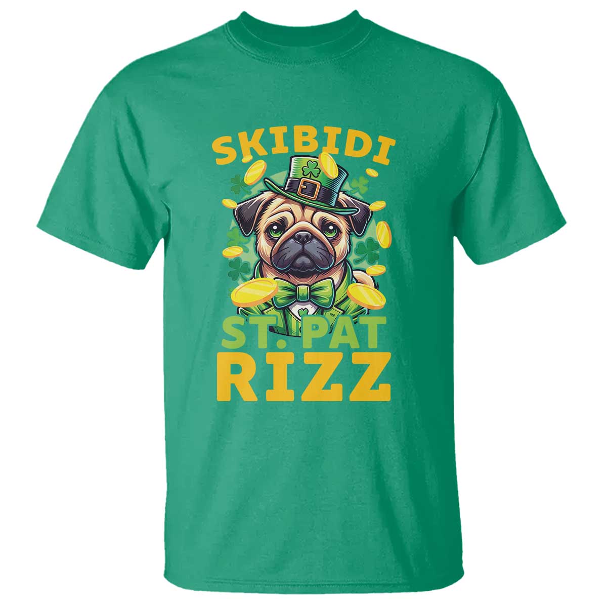 Funny St. Patrick's Day T Shirt Skibidi St. Patrizz Cute Dog Leprechaun TS09 Irish Green Print Your Wear