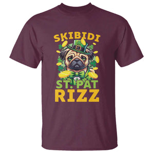 Funny St. Patrick's Day T Shirt Skibidi St. Patrizz Cute Dog Leprechaun TS09 Maroon Print Your Wear