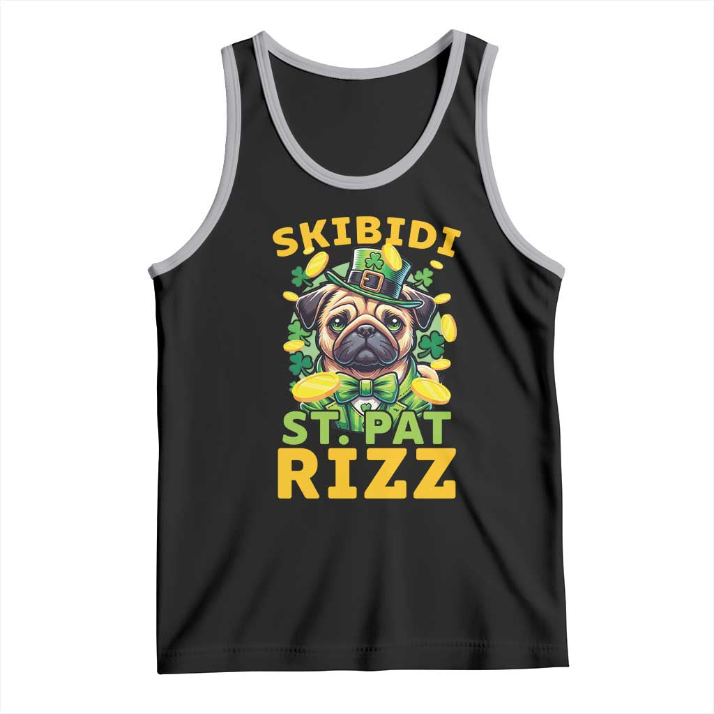 Funny St. Patrick's Day Tank Top Skibidi St. Patrizz Cute Dog Leprechaun TS09 Black Athletic Heather Print Your Wear