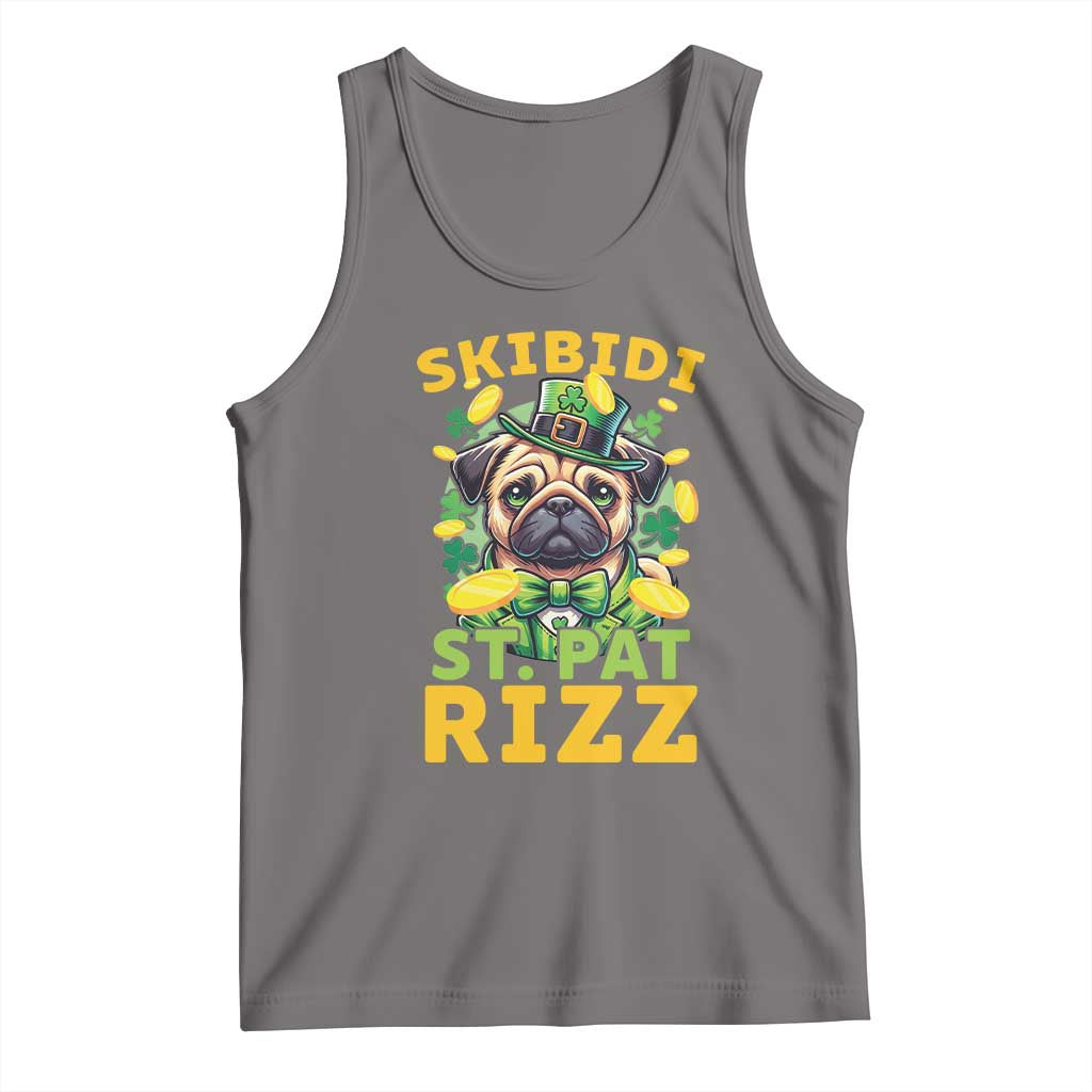 Funny St. Patrick's Day Tank Top Skibidi St. Patrizz Cute Dog Leprechaun TS09 Deep Heather Print Your Wear