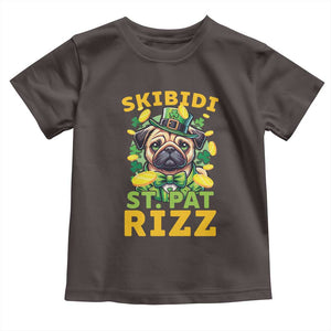 Funny St. Patrick's Day Toddler T Shirt Skibidi St. Patrizz Cute Dog Leprechaun TS09 Dark Chocolate Print Your Wear