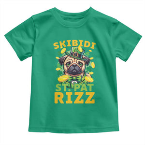 Funny St. Patrick's Day Toddler T Shirt Skibidi St. Patrizz Cute Dog Leprechaun TS09 Irish Green Print Your Wear