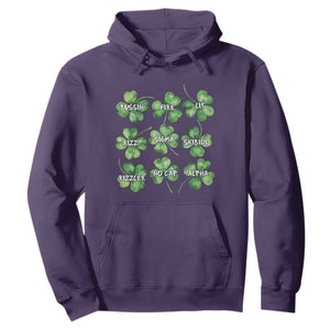 Funny St. Patrick's Day Hoodie Shamrock Lit Rizz Sigma Skibidi Rizzler No Cap Alpha TS09 Purple Print Your Wear