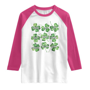 Funny St. Patrick's Day Raglan Shirt Shamrock Lit Rizz Sigma Skibidi Rizzler No Cap Alpha TS09 White Heliconia Print Your Wear