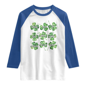 Funny St. Patrick's Day Raglan Shirt Shamrock Lit Rizz Sigma Skibidi Rizzler No Cap Alpha TS09 White Royal Print Your Wear