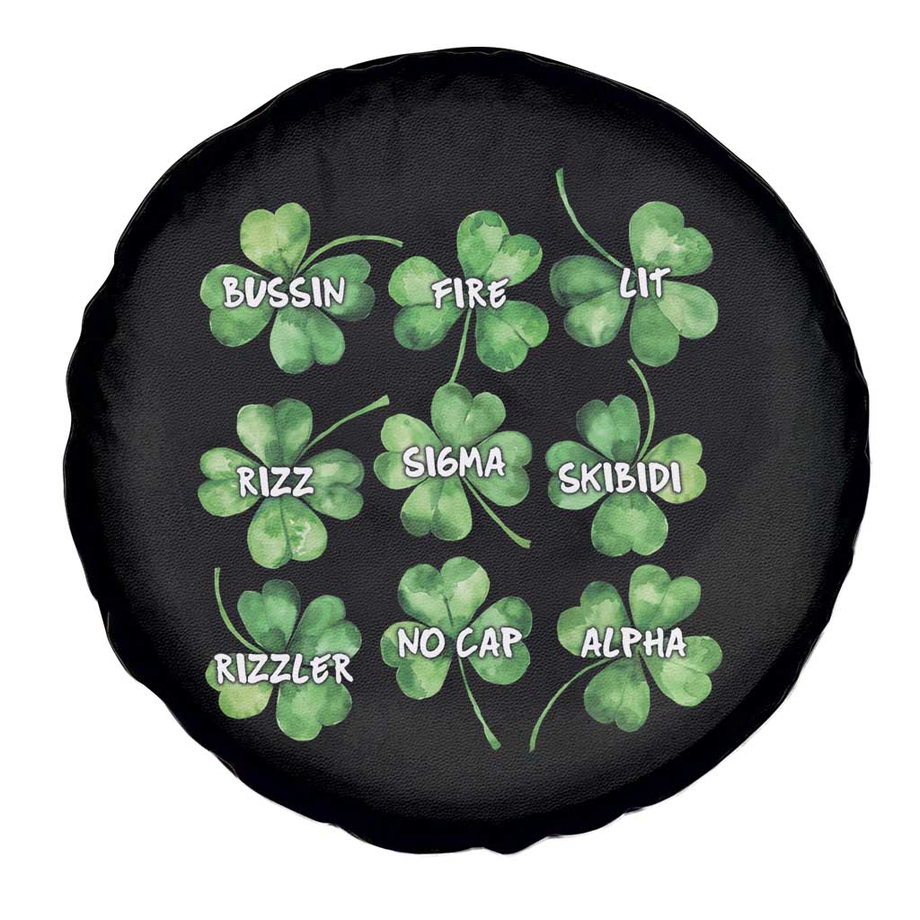 Funny St. Patrick's Day Spare Tire Cover Shamrock Lit Rizz Sigma Skibidi Rizzler No Cap Alpha TS09 Print Your Wear