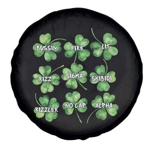 Funny St. Patrick's Day Spare Tire Cover Shamrock Lit Rizz Sigma Skibidi Rizzler No Cap Alpha TS09 Print Your Wear