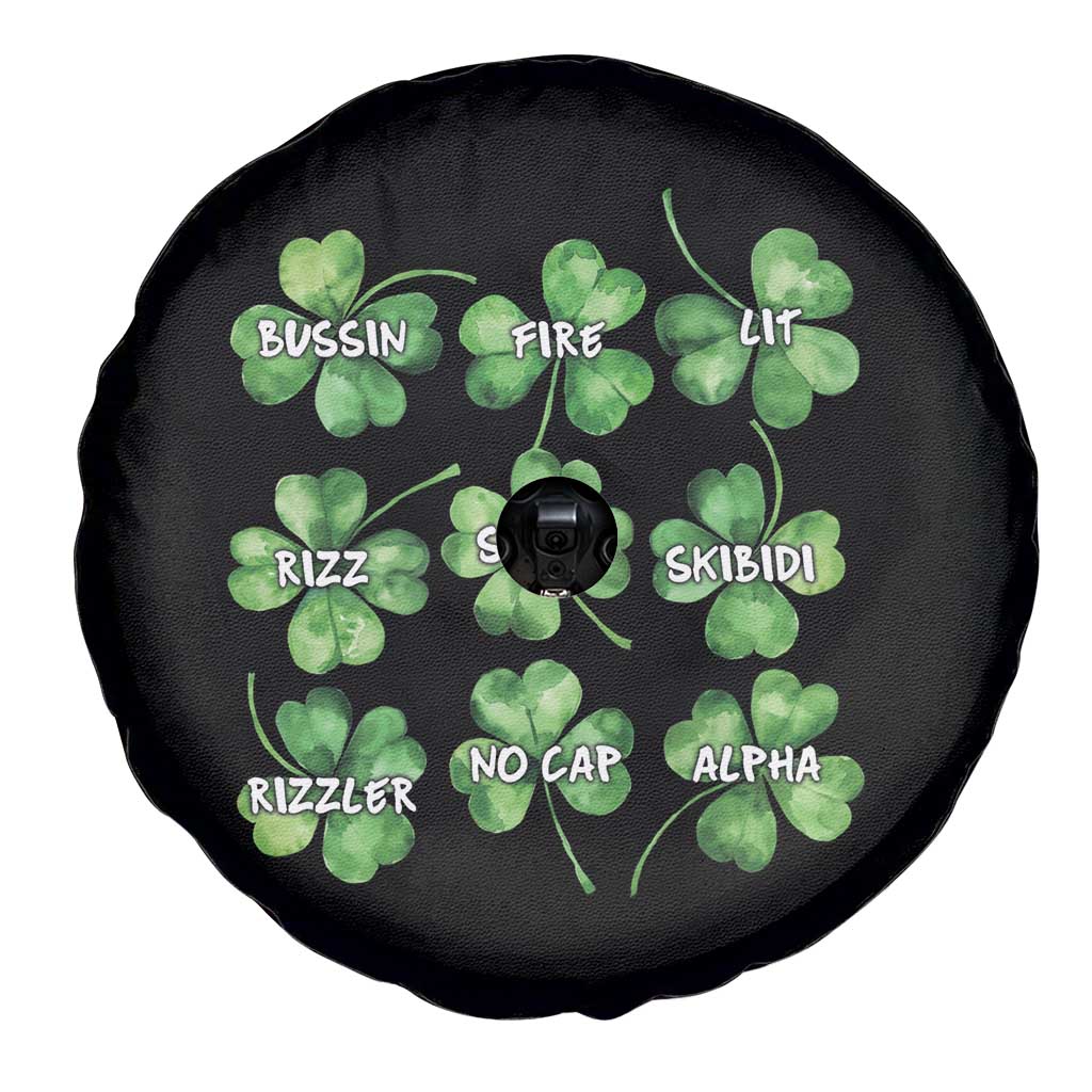 Funny St. Patrick's Day Spare Tire Cover Shamrock Lit Rizz Sigma Skibidi Rizzler No Cap Alpha TS09 Print Your Wear