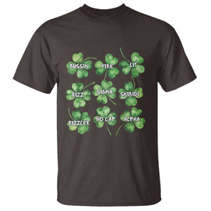 Funny St. Patrick's Day T Shirt Shamrock Lit Rizz Sigma Skibidi Rizzler No Cap Alpha TS09 Dark Chocolate Print Your Wear