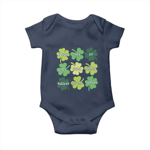 Funny St. Patrick's Day Baby Onesie Lit Rizz Sigma Skibidi Rizzler No Cap Alpha TS09 Navy Print Your Wear